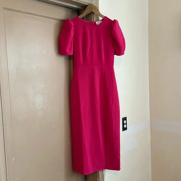 Baltic Born Sugar Lips Chelsea Gathered Shoulder Dress Fuschia - Picture 6 of 9